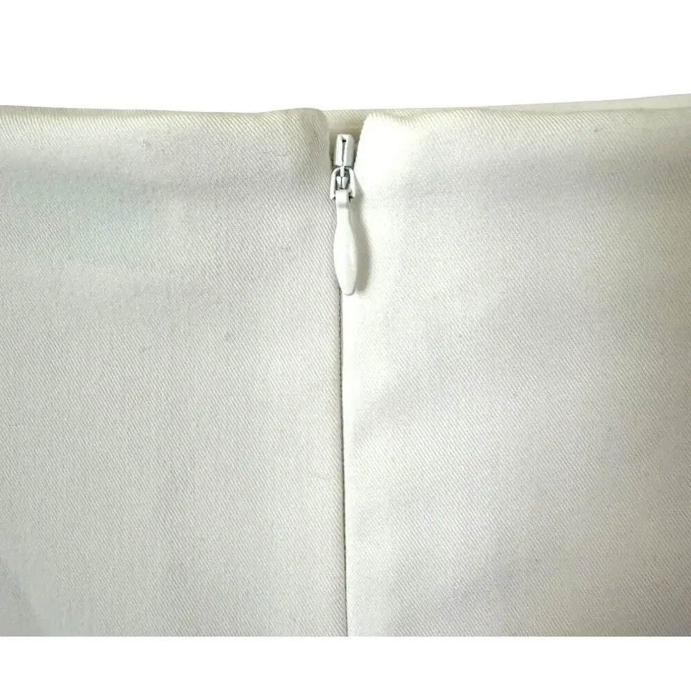 Aritzia Sunday Best Tatiana White Mini Skirt Side Slit Zip Plus Size 14 NEW